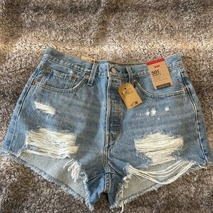 Levi's Women's Blue Denim Shorts